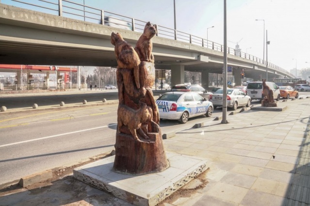 Kuruyan ağaçlar sanat eserine dönüştürüldü 2