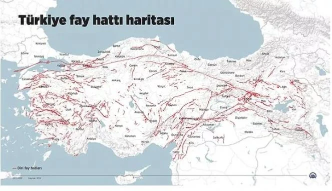 Altından fay hattı geçen il ve ilçeler açıklandı 1