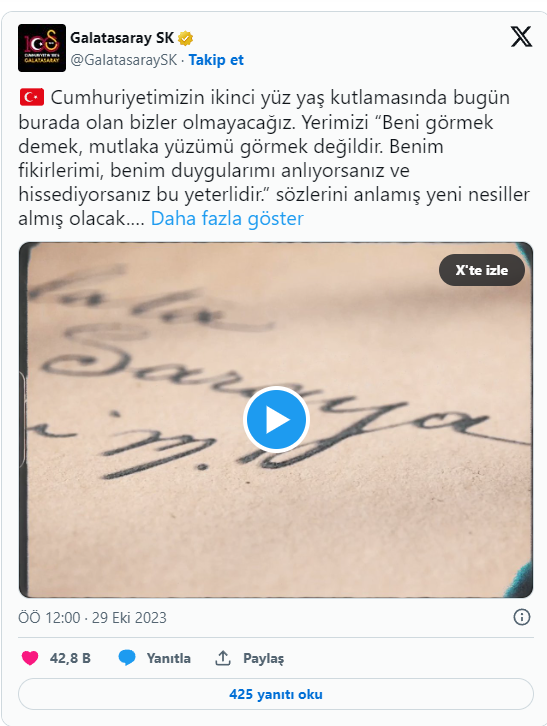 Kulüpler Cumhuriyet'in 100. yılını kutladı 3