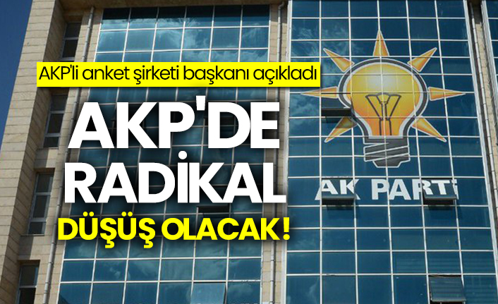 AKP'li anket şirketi başkanı açıkladı: AKP'de radikal düşüş olacak!