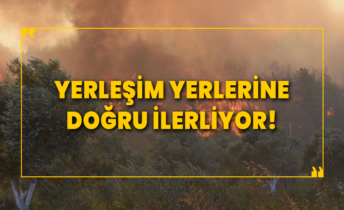 İzmir'de ki yangın yerleşim yerlerine doğru ilerliyor