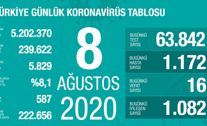 Son 24 saatte bin 172 vaka tespit edildi, 16 kişi hayatını kaybetti