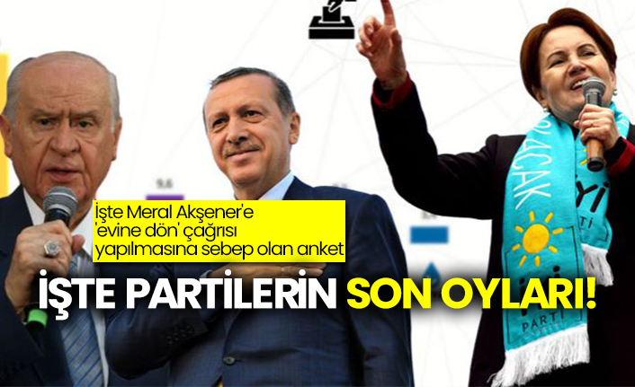 İşte son ankette partilerin oy oranları: Meral Akşener'e 'evine dön' çağrısı yapılmasına sebep olan anket