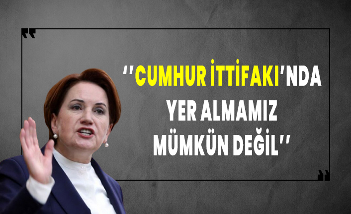 Meral Akşener: Cumhur İttifakı'nın içinde yer almamız mümkün değil