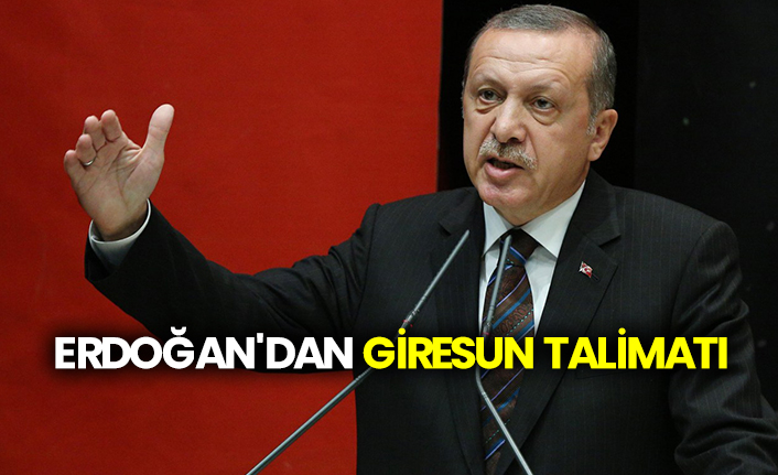 Cumhurbaşkanı Erdoğan'dan Giresun talimatı