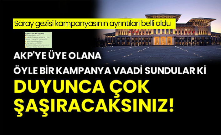 Saray gezisi kampanyasının ayrıntıları belli oldu