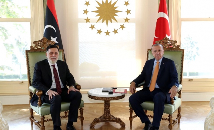 Cumhurbaşkanı Erdoğan ve  Libya Hükümet Başkanı Serrac arasında görüşme