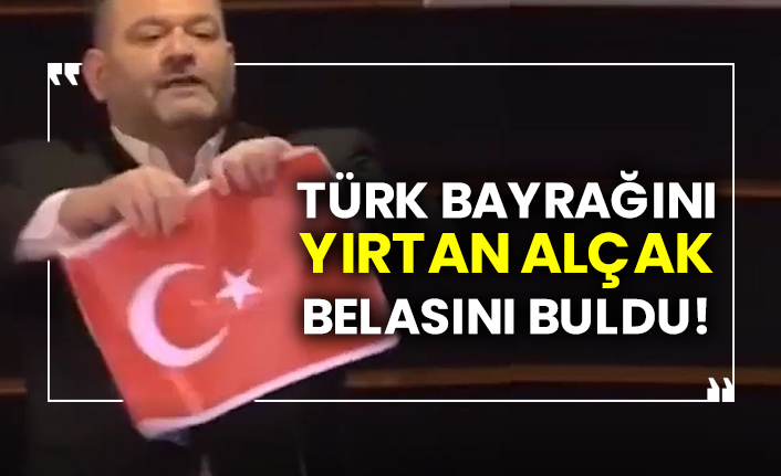 Türk Bayrağını yırtan alçak Yunanlı belasını buldu