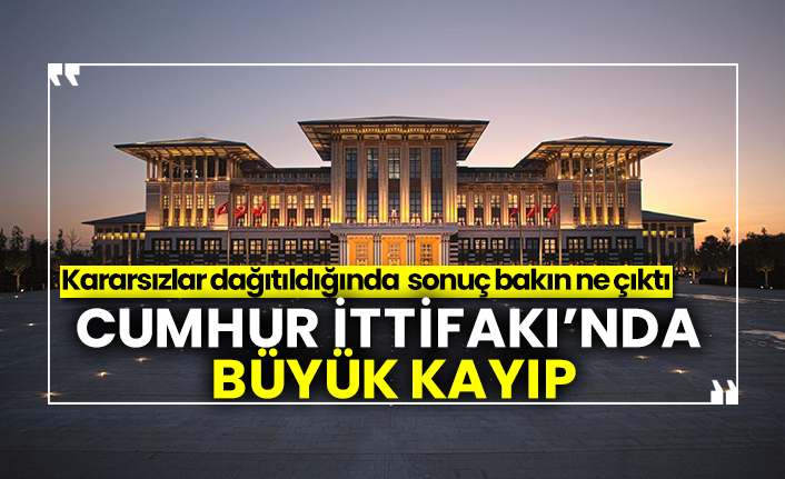 Cumhur İttifakı’nda büyük kayıp, Kararsızlar dağıtıldığında sonuç bakın ne çıktı