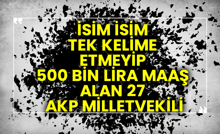 İsim isim tek kelime etmeyip 500 bin lira maaş alan 27 AKP milletvekili
