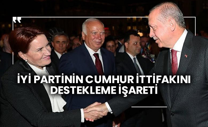 İYİ Partinin Cumhur İttifakını destekleme işareti