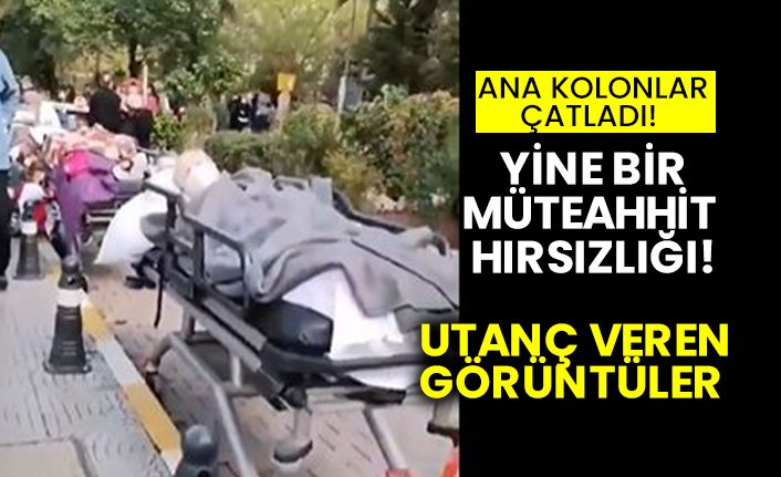 Yine bir müteahhit hırsızlığı! Utanç veren görüntüler