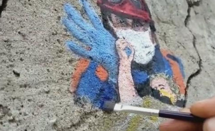Çoban ressam minik Elif'in kurtarılma anını resmetti