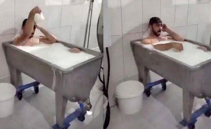Konya'da süt banyosu yapan Emre Sayar’dan skandal açıklama! Özürü kabahatinden büyük