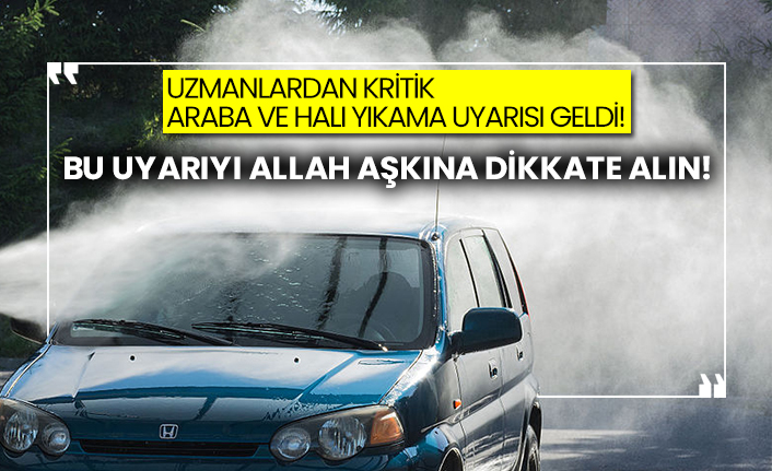 Uzmanlardan kritik araba ve halı yıkama uyarısı geldi!