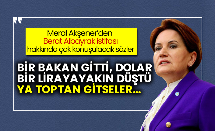 Meral Akşener’den Berat Albayrak istifası hakkında çok konuşulacak sözler: Bir bakan gitti, dolar bir liraya yakın düştü ya toptan gitseler…