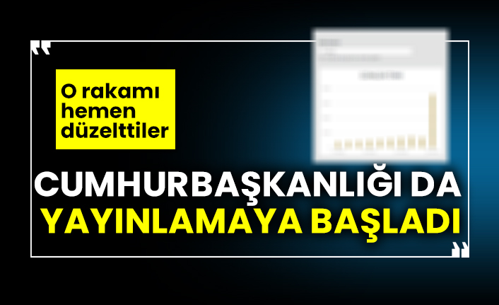 Cumhurbaşkanlığı da yayınlamaya başladı O rakamı hemen düzelttiler