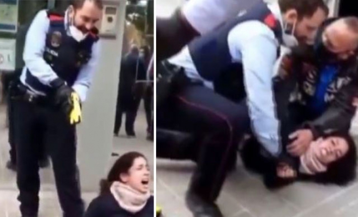 Avrupa’da insan hakları böyle uygulanıyor. Genç kadına önce elektrik veriler, sonra yerde sürüklediler!