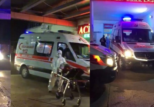 Pandemi hastanesi önünde korkutan ambulans yoğunluğu