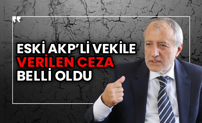 Eski AKP’li vekile verilen ceza belli oldu