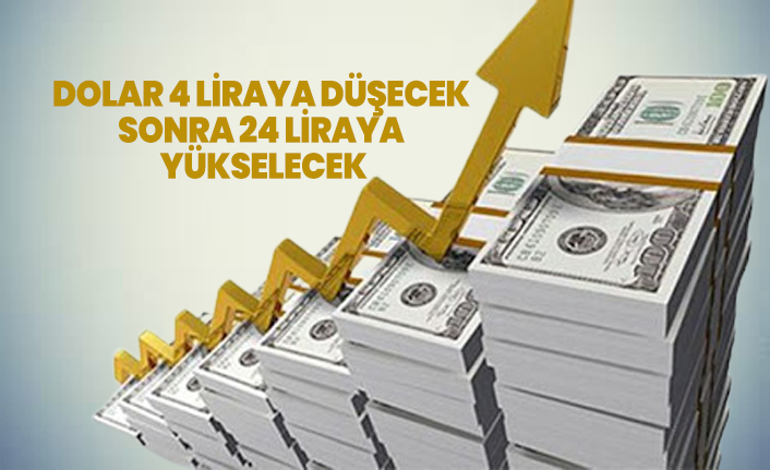 Dolar 4 liraya düşecek sonra 24 liraya yükselecek