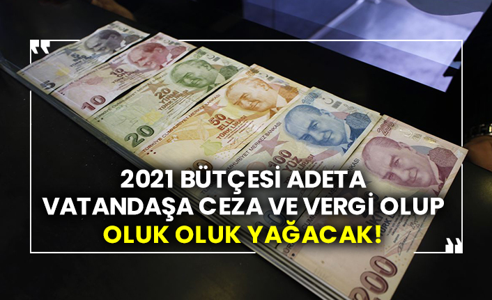 2021 bütçesi adeta vatandaşa ceza ve vergi olup oluk oluk yağacak!
