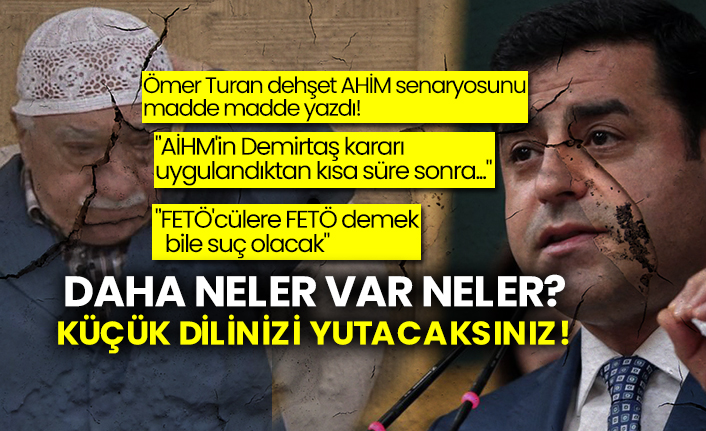 Ömer Turan dehşet AHİM senaryosunu madde madde yazdı! "AİHM'in Demirtaş kararı uygulandıktan kısa süre sonra..."  "FETÖ'cülere FETÖ demek bile suç olacak"