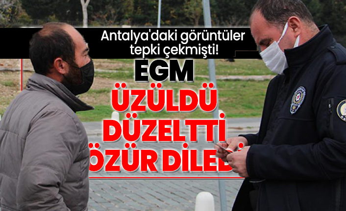 Antalya'daki görüntüler tepki çekmişti! EGM üzüldü, düzeltti, özür diledi...