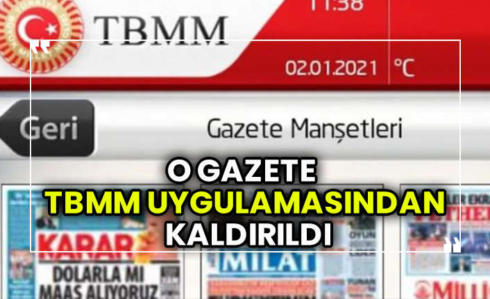 Erdoğan boykot çağrısında bulunmuştu! O gazete TBMM uygulamasından kaldırıldı
