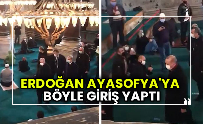Ne imamı ne de korumaları dinlediler! Erdoğan Ayasofya'ya böyle giriş yaptı