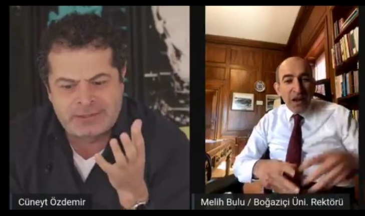 Boğaziçi Üniversitesi rektörü Metin Bulu, Cüneyt Özdemir’in yayınında protesto edildi