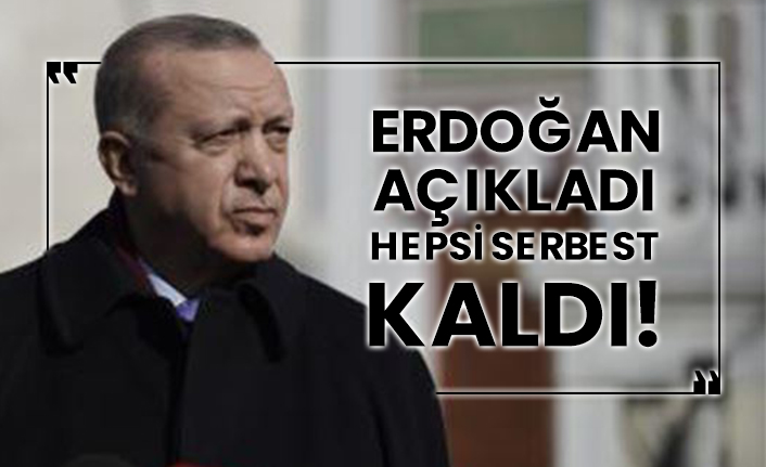 Erdoğan açıkladı, hepsi serbest kaldı!