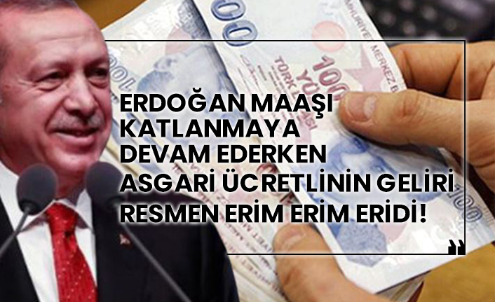 Erdoğan maaşı katlanmaya devam ederken asgari ücretlinin geliri resmen eridi!