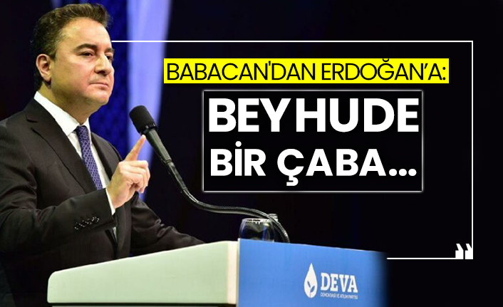 Babacan'dan Erdoğan'a: Beyhude bir çaba...