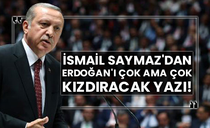 İsmail Saymaz'dan Erdoğan'ı çok ama çok kızdıracak yazı!