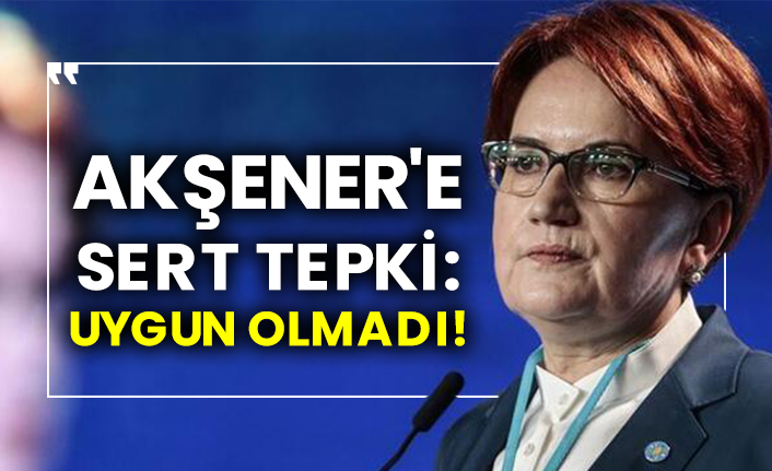Meral Akşener'e sert tepki: Uygun olmadı!