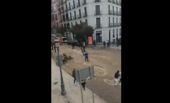 Madrid'de şiddetli patlama! İşte ilk görüntüler!