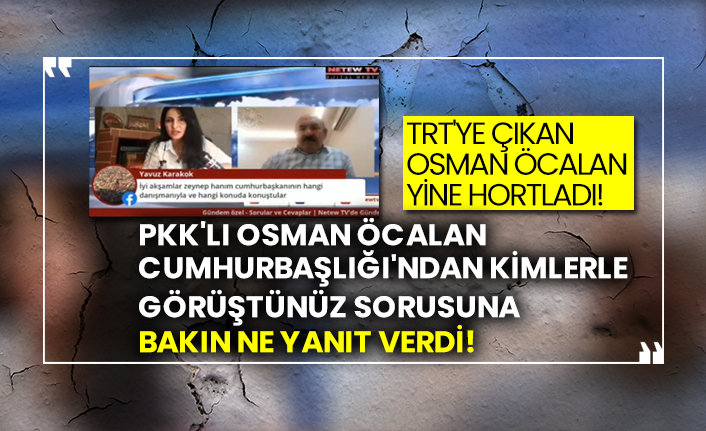 TRT'ye çıkan Osman Öcalan yine hortladı! Pkk'lı Osman Öcalan Cumhurbaşlığı'ndan kimlerle görüştünüz sorusuna bakın ne yanıt verdi!