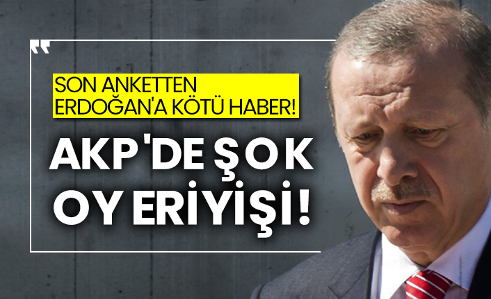 Son anketten Erdoğan'a kötü haber! AKP'de şok oy eriyişi!