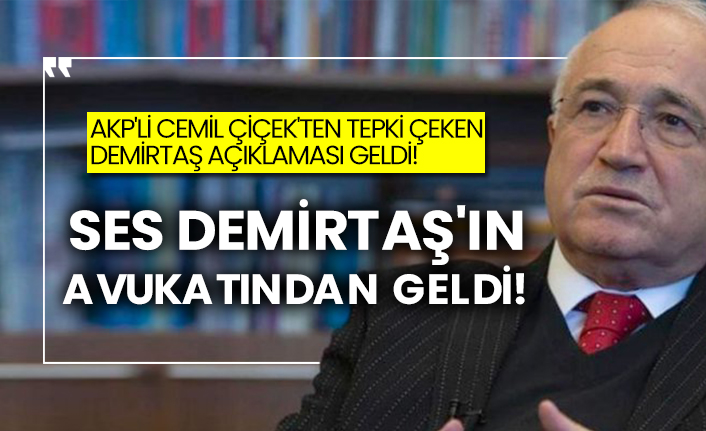AKP'li Cemil Çiçek'ten tepki çeken Demirtaş açıklaması geldi! Ses Demirtaş'ın avukatından geldi!