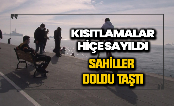 İstanbul'da bugün kısıtlama yokmuş gibiydi! Sahiller doldu taştı