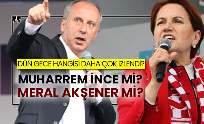 Dün gece hangisi daha çok izlendi? Muharrem İnce mi? Meral Akşener Mi?