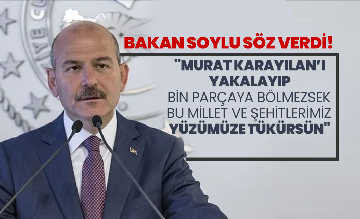 Bakan Soylu söz verdi! "Murat Karayılan’ı  yakalayıp  bin parçaya bölmezsek  bu millet ve şehitlerimiz  yüzümüze tükürsün"