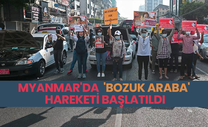 Myanmar'da  'bozuk araba'  hareketi başlatıldı