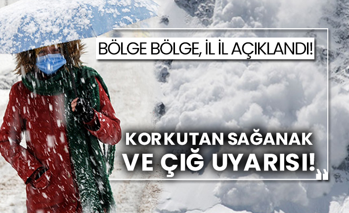 Bölge bölge, il il açıklandı! Korkutan sağanak ve çığ uyarısı!