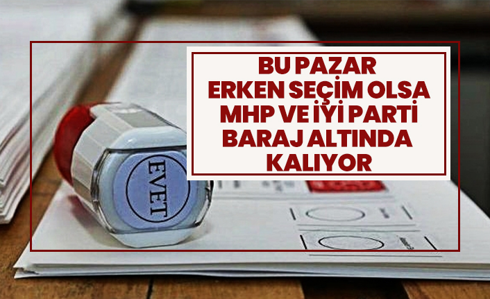 Bu pazar  erken seçim olsa MHP ve İYİ Parti baraj altında  kalıyor