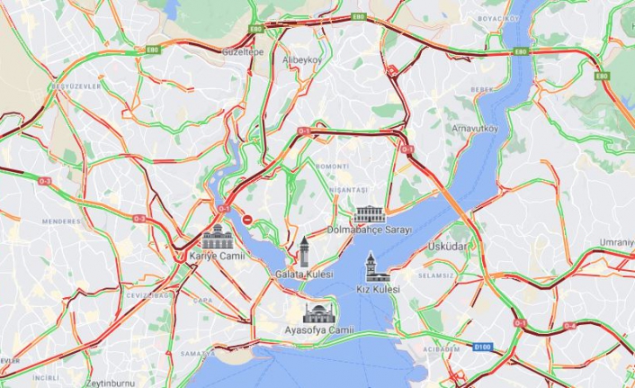İstanbul'da trafik yoğunluğu yüzde 70'i aştı