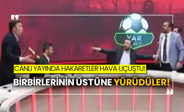 Canlı yayında hakaretler havada uçuştu!  Birbirlerinin üstüne yürüdüler!