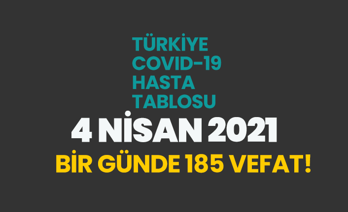 4 Nisan 2021 koronavirüs vaka tablosu açıklandı