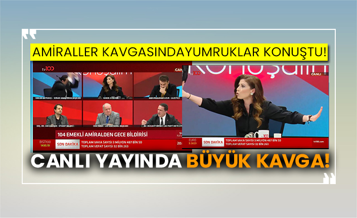 Amiraller kavgasında yumruklar konuştu!  Canlı yayında büyük kavga!